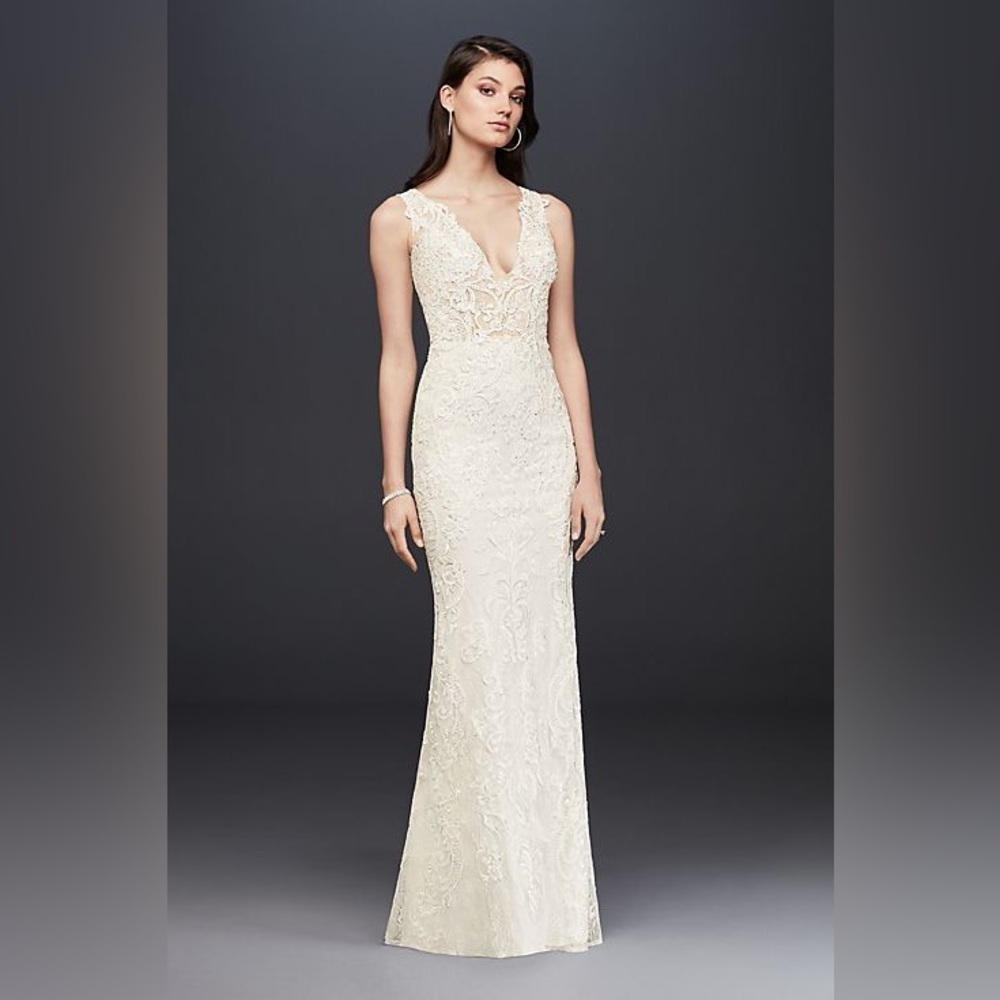 Plunge Illusion  Wedding Gown